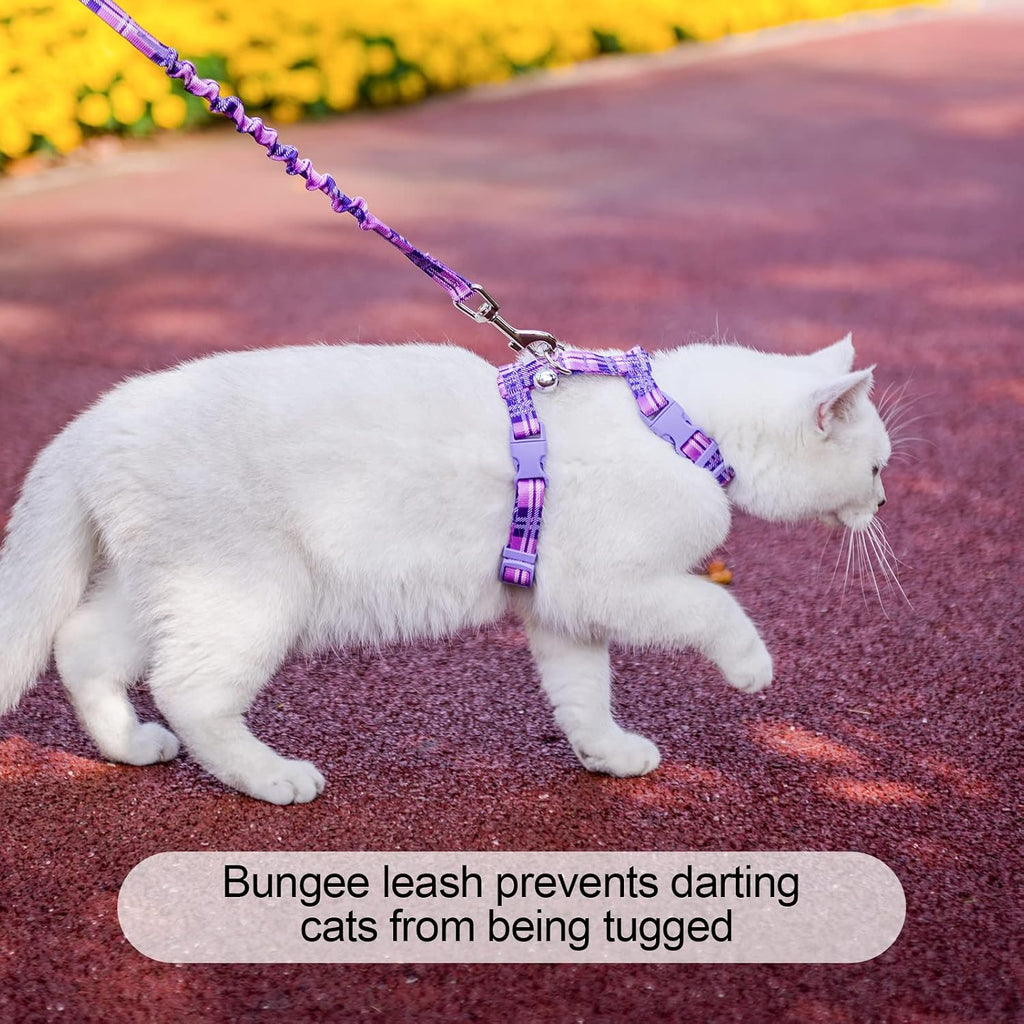 BEAUTYZOO Cat Harness and Leash Set, Escape Proof for Walking Travel Purple
