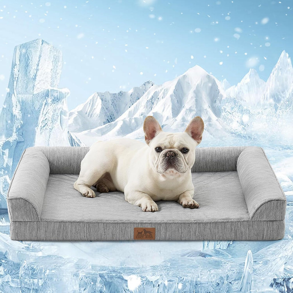 COZY KISS Cooling Dog Bed for Medium Dogs, 36" Orthopedic Pet Sofa