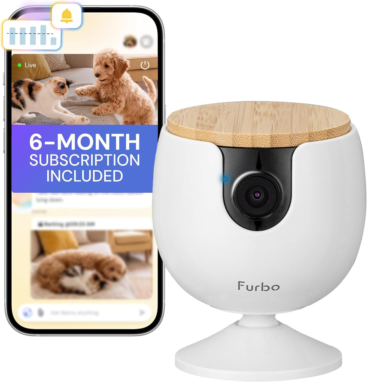 Furbo Mini Pet Camera [6-Month Subscription Included]
