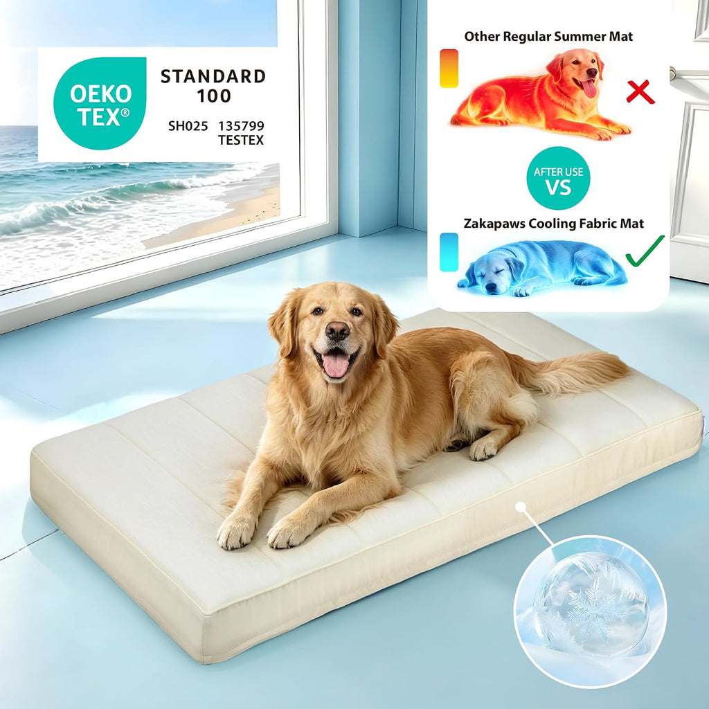 Cooling Dog Bed for Medium Dogs, QMAX>0.5 Waterproof Pet Beds