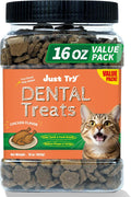 Just Try Dental Health Treats for Cats Reduce Plaque & Tartar