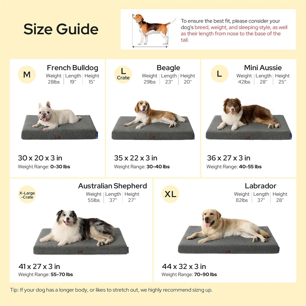 Bedsure Self Warming Dog Beds Large Sized Dog with Washable Cover, 36 Inch
