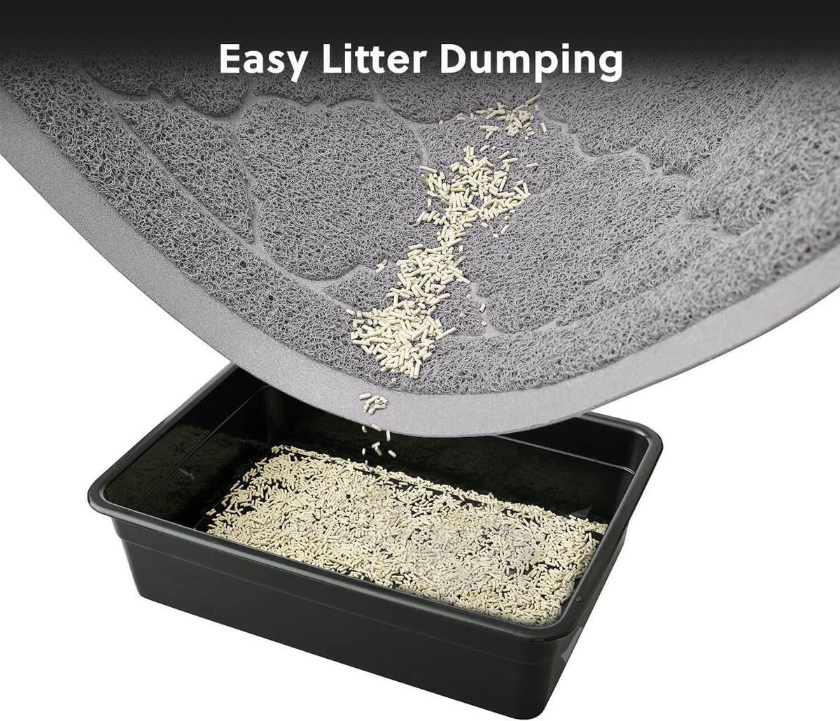 WePet Cat Litter Box Mat, Kitty Premium PVC Pad, Durable Trapping Rug, Phthalate Free, Urine-Resistant, Scatter Control, XXL 47 x 36 Inch, Cadet Grey