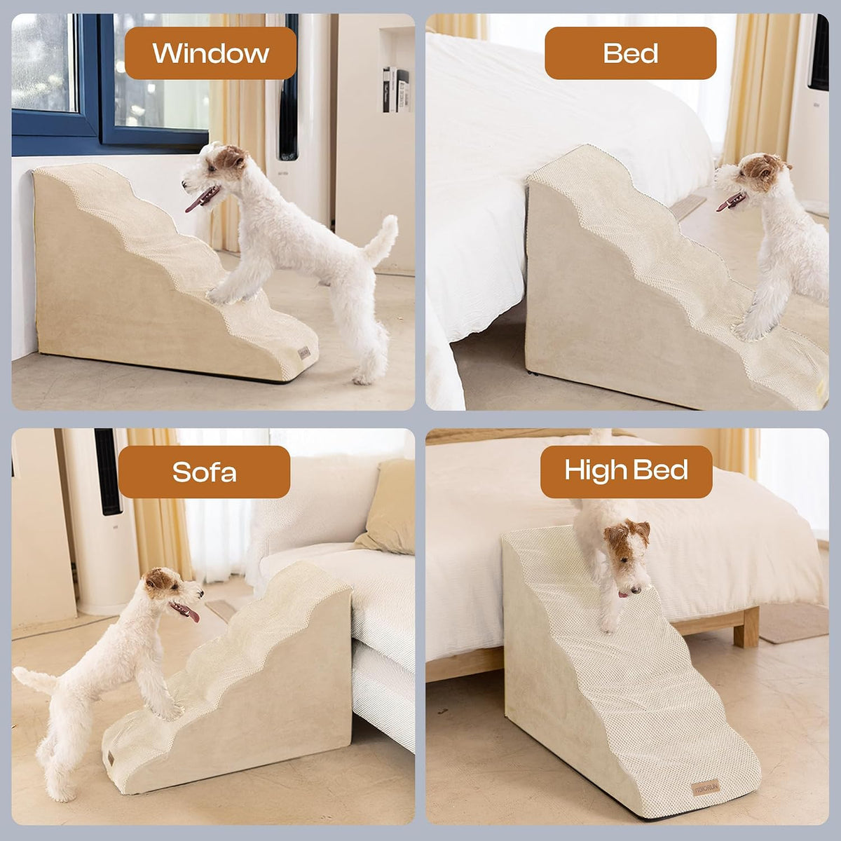 Miorun Dog Stairs Replacement Cover for 5-Step Foam Steps
