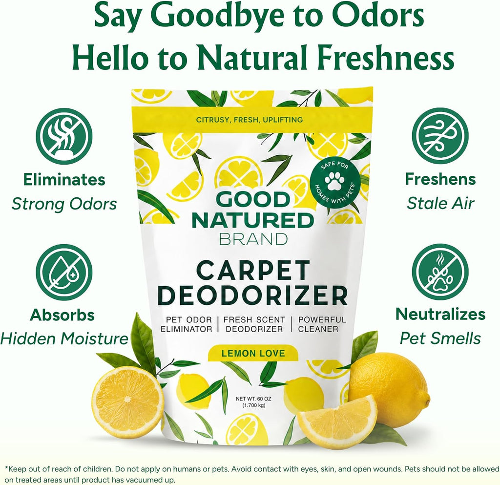 Good Natured Brand Carpet Deodorizer & Pet Odor Eliminator Powder, 60oz