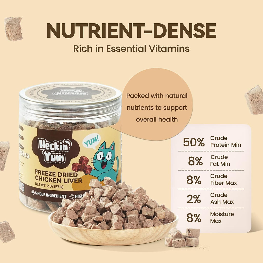 Freeze Dried Chicken Liver Cat Dog Treats 2oz