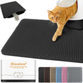 Cat Litter Mat 22"x30",Double Layer EVA litterbox Mat, Black