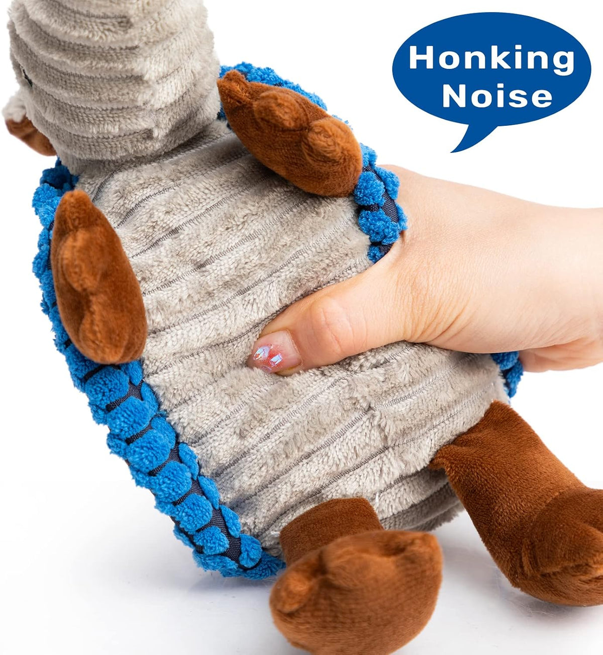 Hollypet Armadillo Squeaky Puppy Dog Toys for Small Medium Dogs, 8" | plush stuffed small dog squeak animal toy with unique grunt squeaker textured fabric for teeth cleaning toys