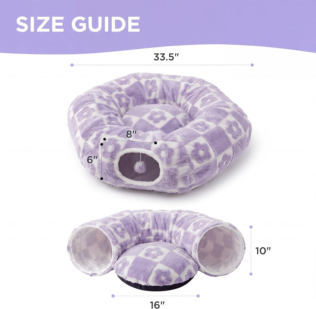 Lesure Donut Cute Jacquard Cat Tunnel Bed Kitten Toys for Puppy Bunny