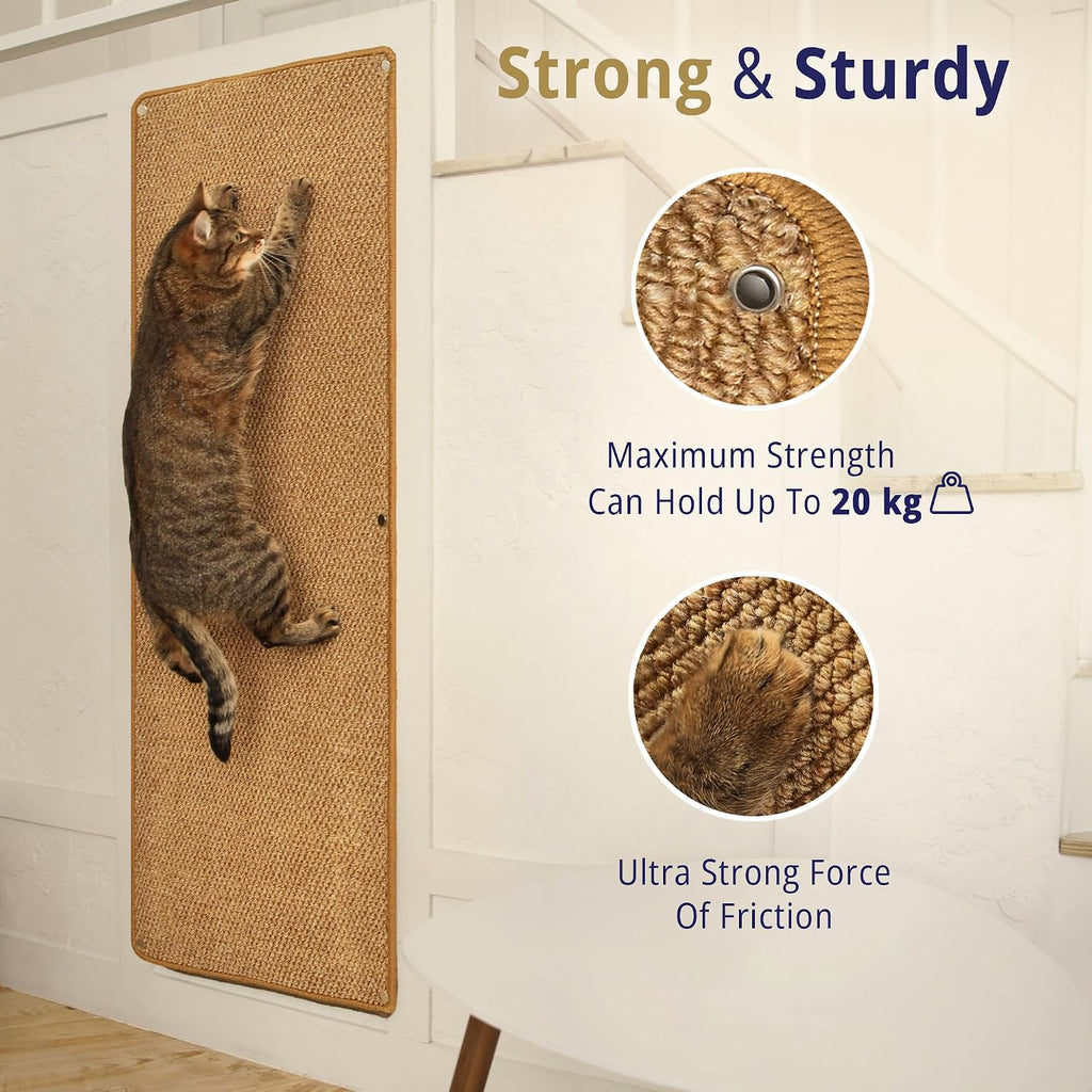 Cat Wall Climbing Carpet - Cat Wall Scratcher 50" x 17" with Fixed Nails