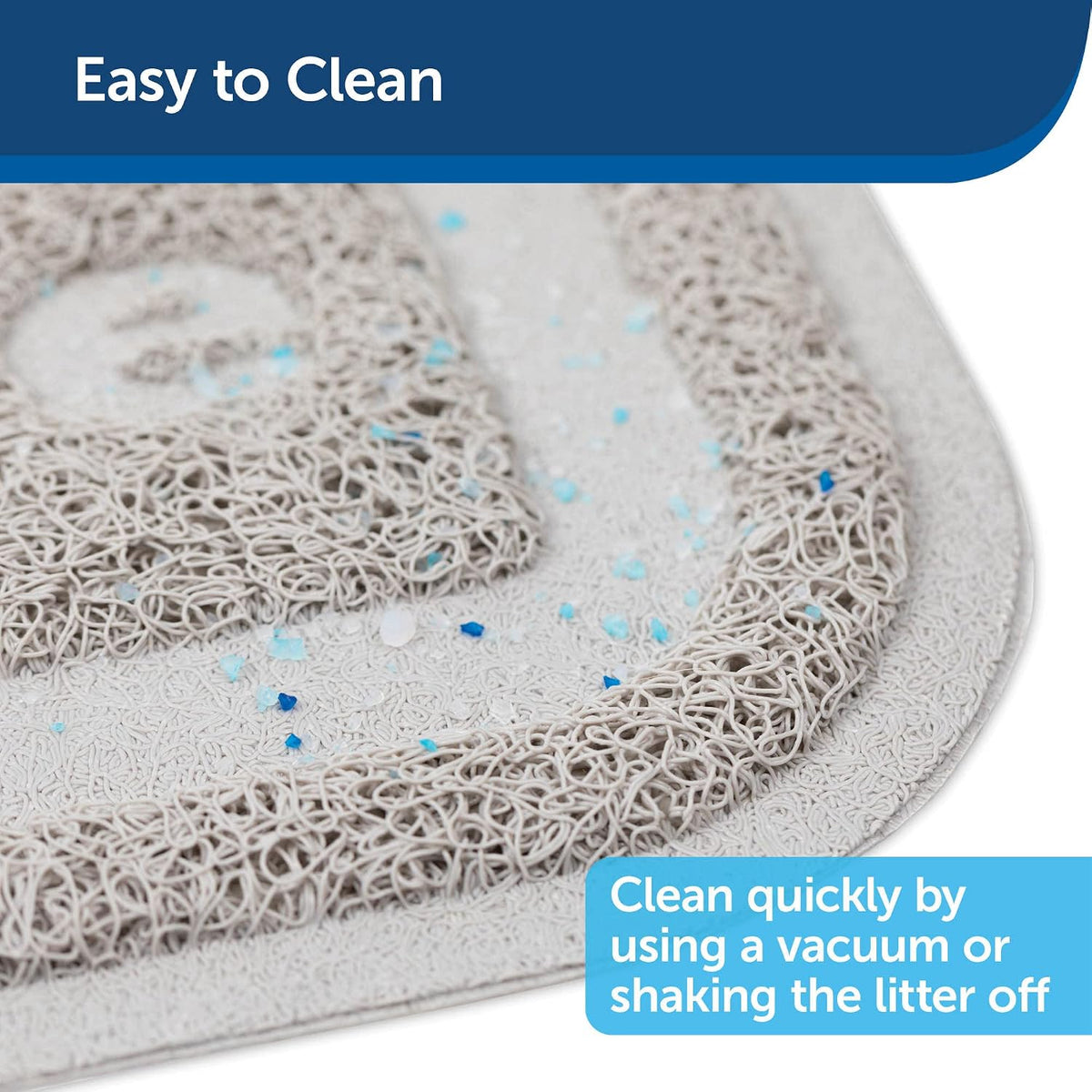 PetSafe Anti-Tracking Cat Litter Mat, Large 30 x 40 in | 30 x 40 in, Durable Mesh Trapping Mat for Crystal & Clay Clumping Cat Litter, Leakproof Double-Layer Backing, BPA-Free