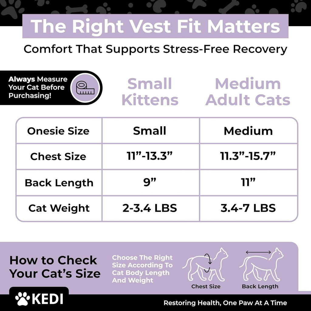 Cat Recovery Cone and Vest Kit After Surgery, Stop Licking, Black Small