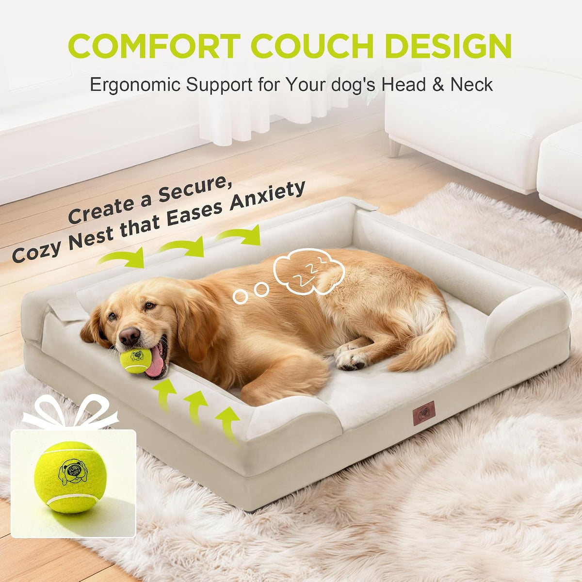 Waterproof Orthopedic Dog Bed for Medium Large Sized Dogs