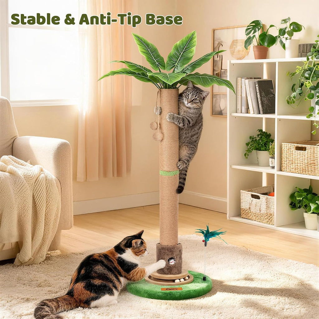 【Material Upgrade】 Famifit 50.8" Plant Cat Scratching Post, Tall Cat Tree