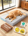 OhGeni Orthopedic Large Dog Bed with Two Covers, 41 inch-XL(Gray+Brown)