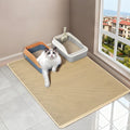 Cat Litter Mat XL 28"x47", Litter Mats Extra Large Easy Clean, Less Mess | EVA Double-Layer Honeycomb Litter Trapping Mat, Anti-Scatter Anti-Tracking Cat Mat, Waterproof, Rinse or Vacuum(Khaki)