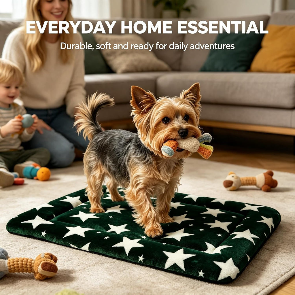 Dog Bed Mat - Soft Crate Pad for Kennel, Durable Pet Bed for Small Dogs & Cats - Comfort Support for Pet Crate, Cage, House