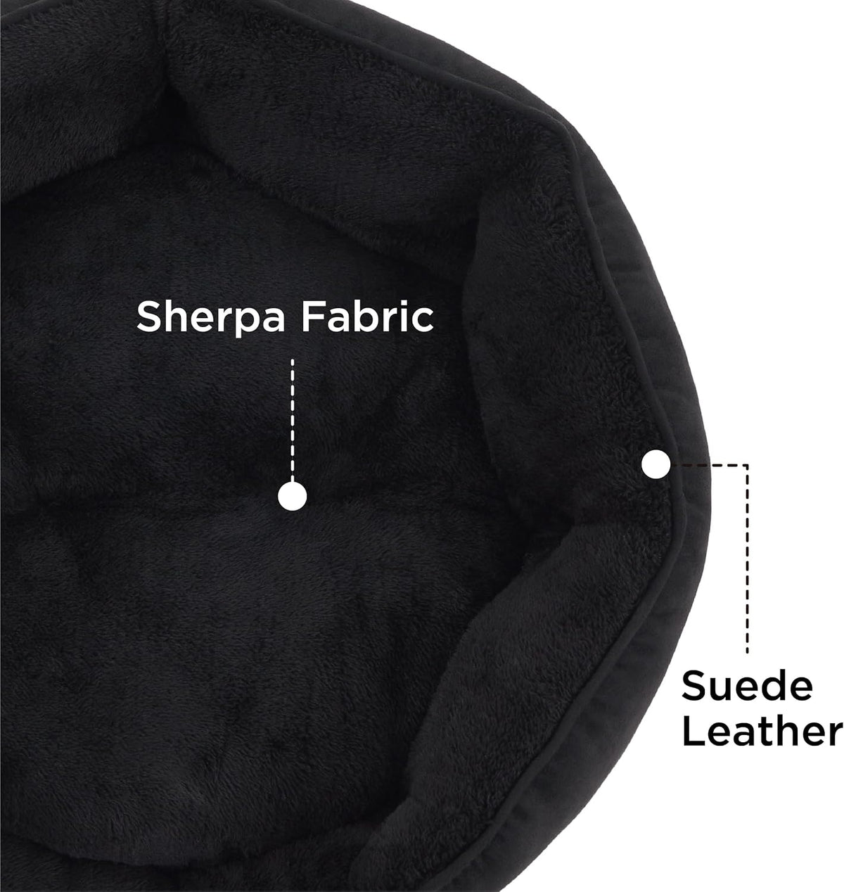Bedsure Small Dog Bed Washable,Round Cat Beds for Indoor Cats,25in Black