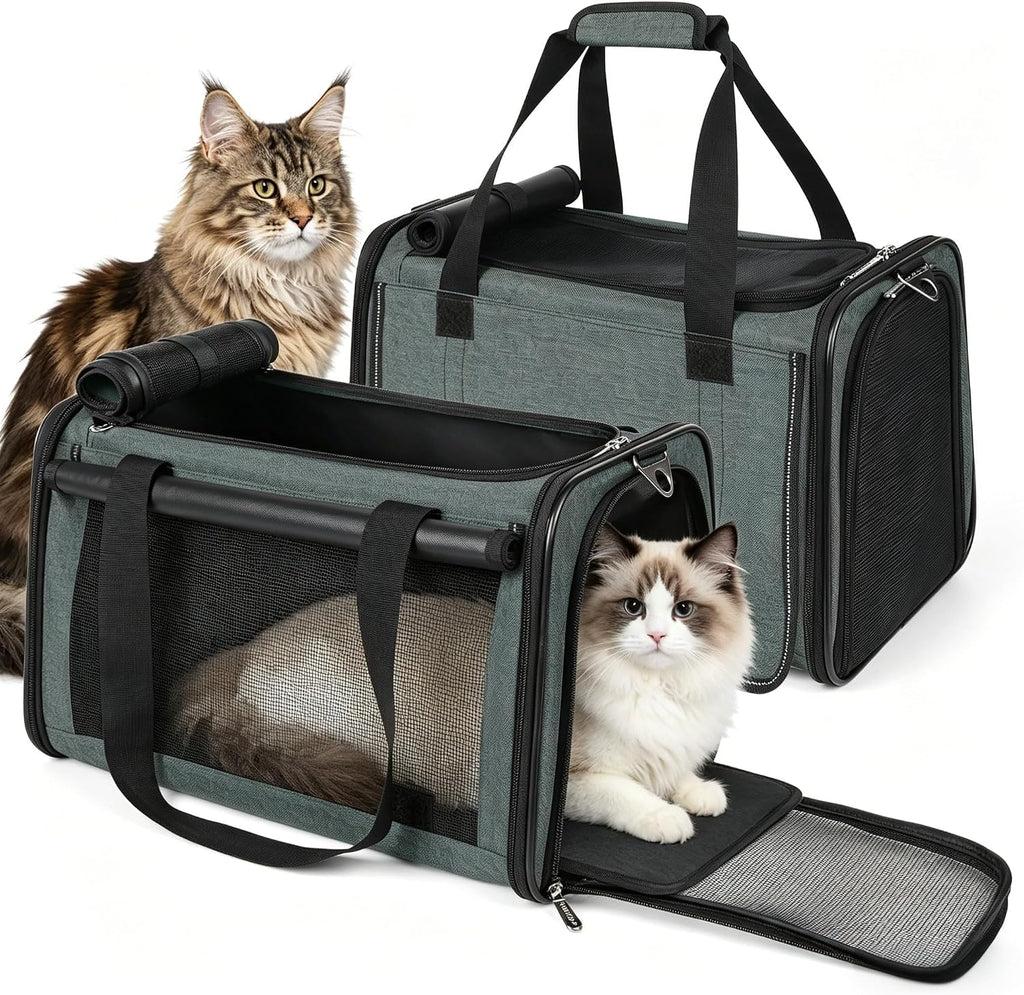YUDODO 2 Packs 25 lbs Soft Sided Pet Carrier for Large Cat & Small Dog