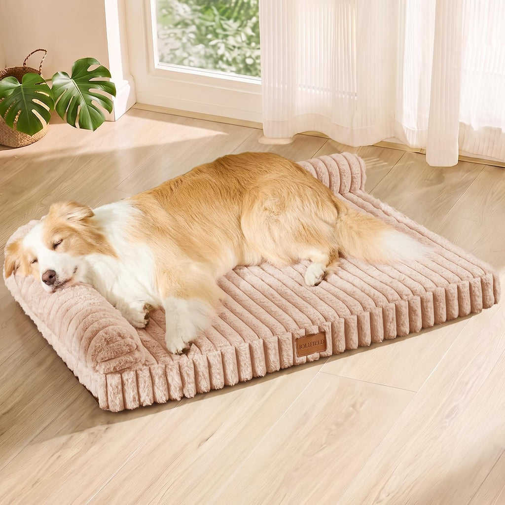 Orthopedic Large Dog Bed Furry Pet Bed, Washable Cover 42''X28''