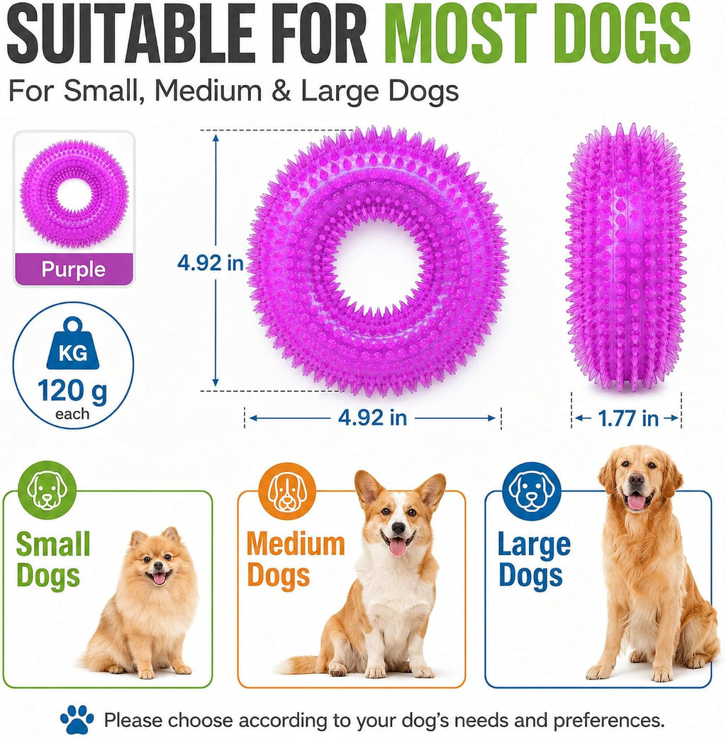 Squeaky Dog Toys for Aggressive Chewers, Floating Donut Ring for Large Dogs
