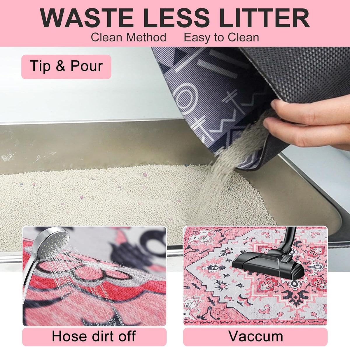 BEAUTYZOO Cat Litter Mat, 20" x 28" Litter Trapping Mat, Waterproof