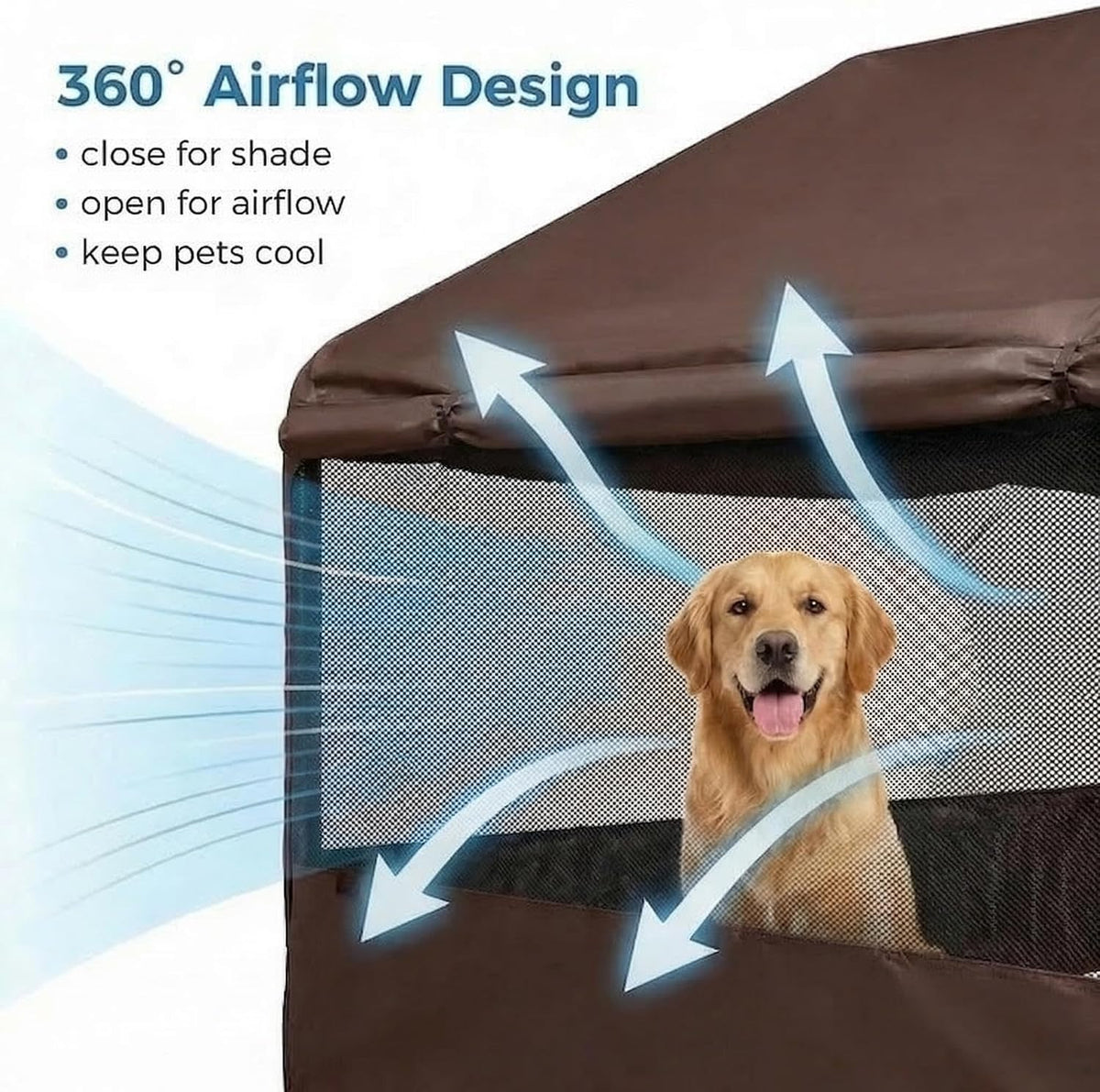 Outdoor Dog Tent, 4'x4'x3' Dog Shade House Shelter for Large Medium Pets