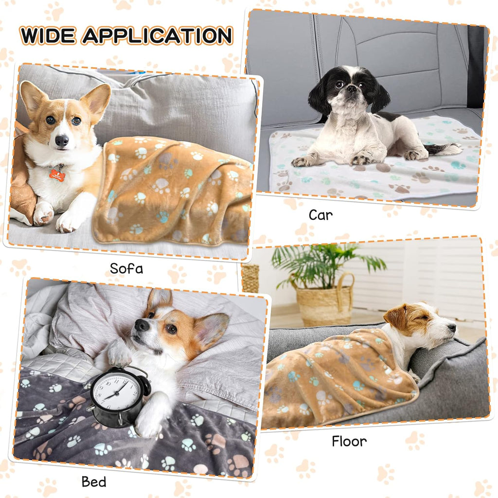 Rezutan 3 Pack Premium Soft Dog Blanket for Medium Dogs Puppy & Cat