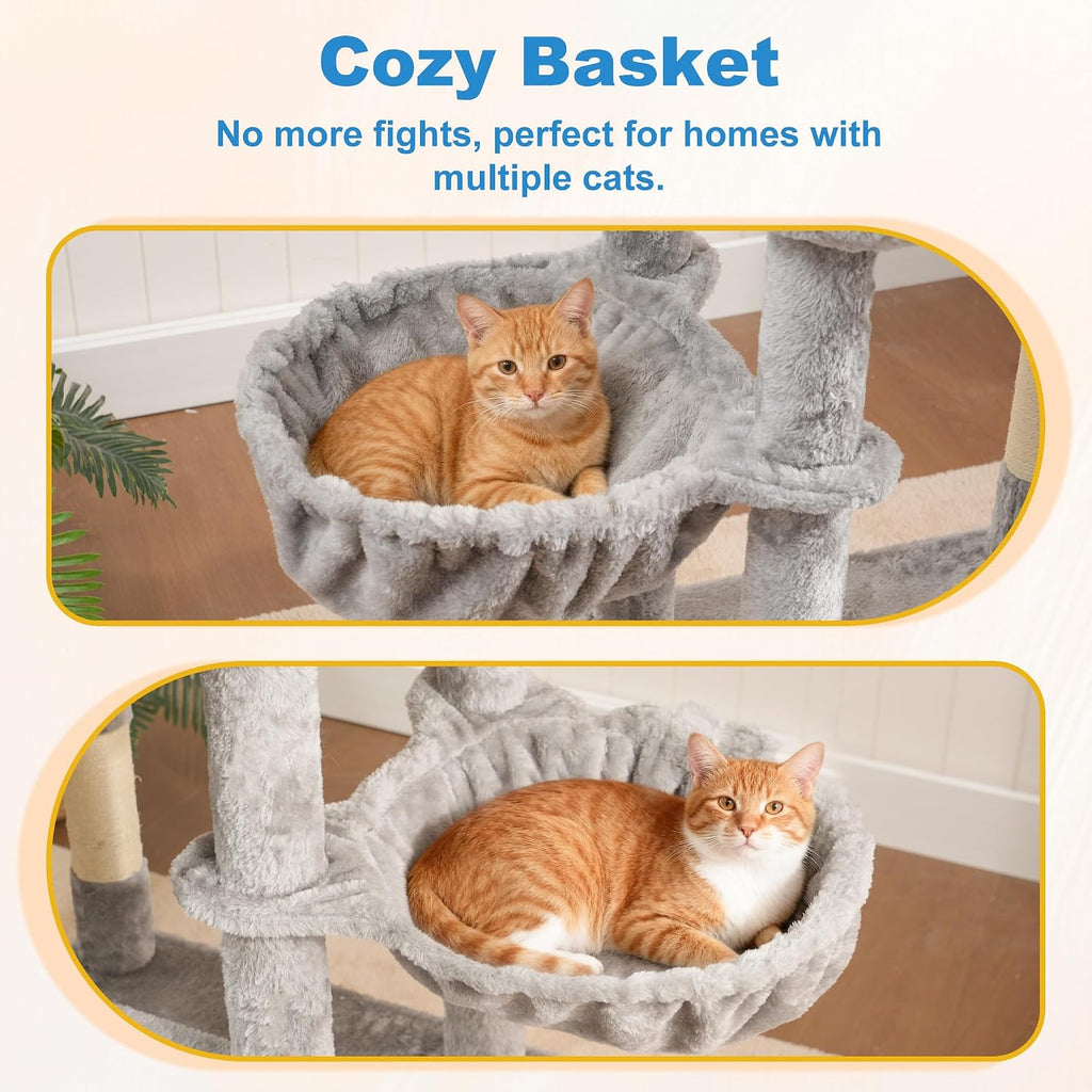 Hey-brother Cat Tree Tower with Large Platform, Spacious Condo, MPJ060W