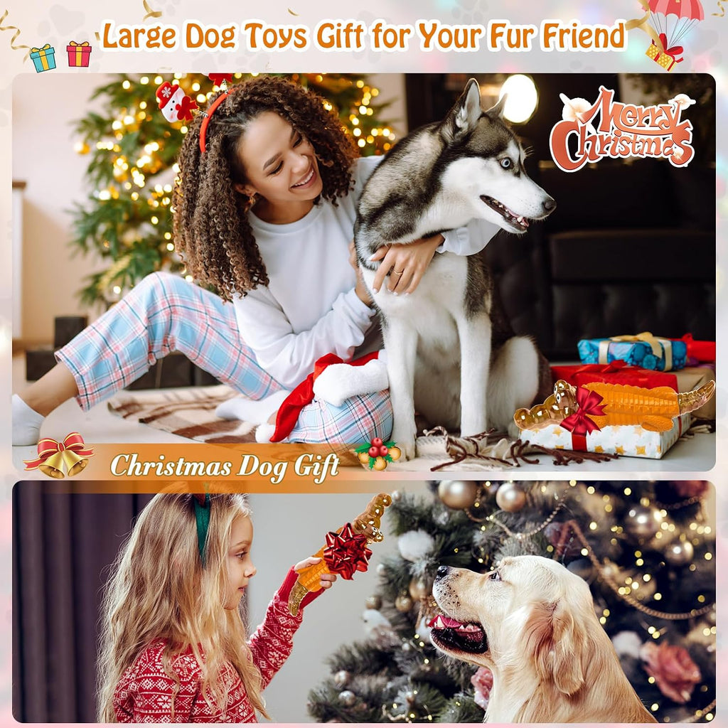 Jeefome Crocodile Dog Chew Toy for Small & Medium & Large Dogs | Clean Teeth, Tough Nylon and Natural Rubber for Boredom & Anxiety Relief（Orange）