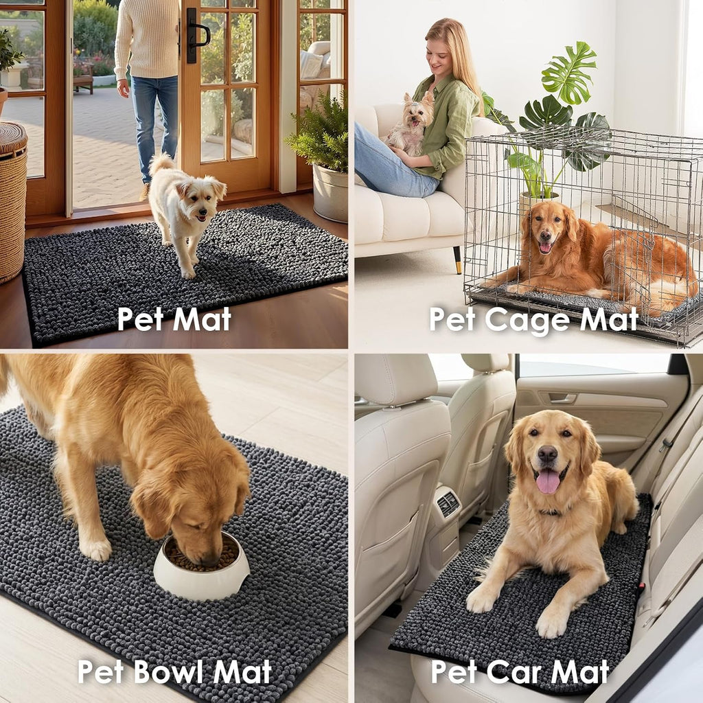 EHEYCIGA Super Absorbent Dog Door Mat for Muddy Paws 24x16 in. Entryway Rug