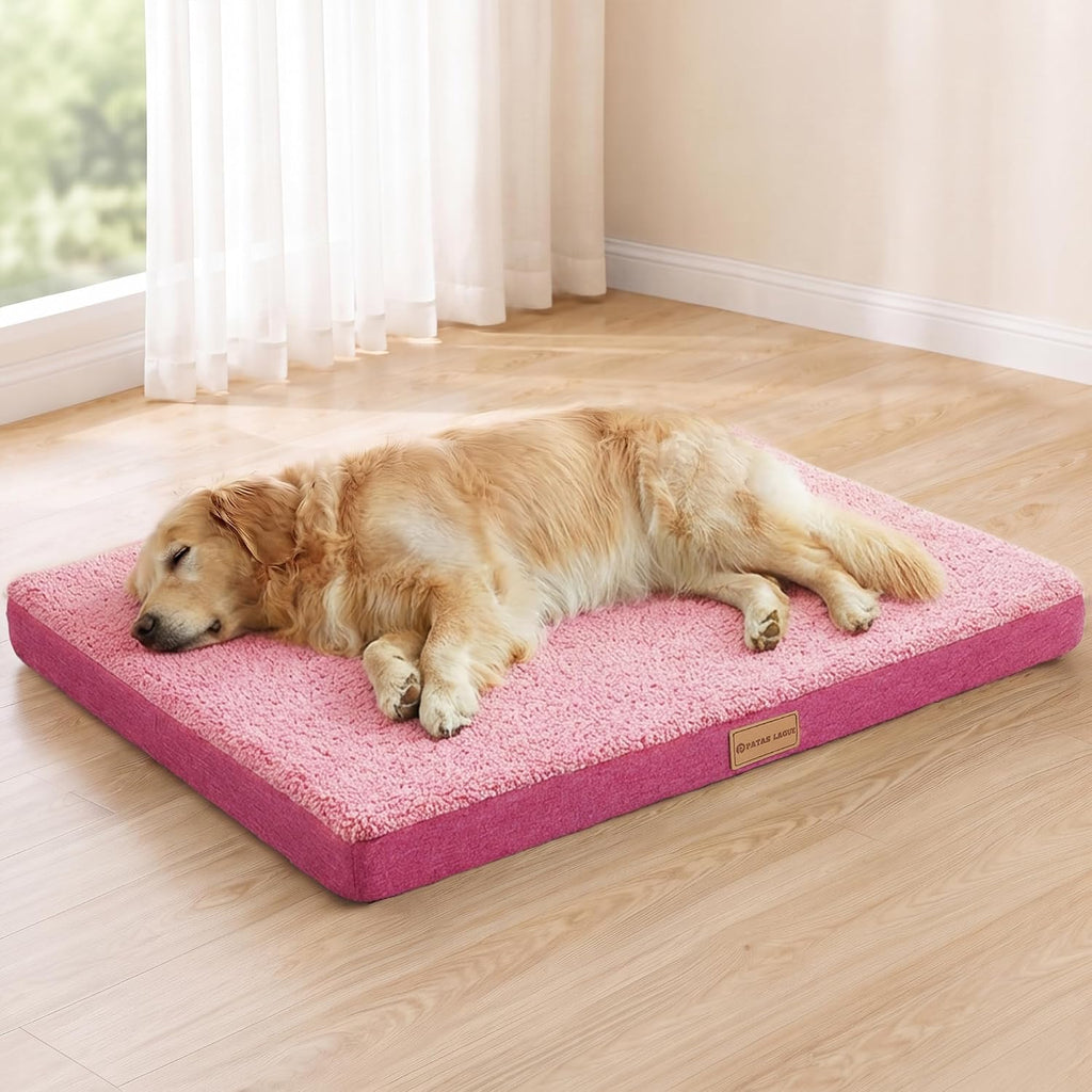 Patas Lague Orthopedic Large Dog Bed Washable Pet Sofa Mat 56''X40'' Pink
