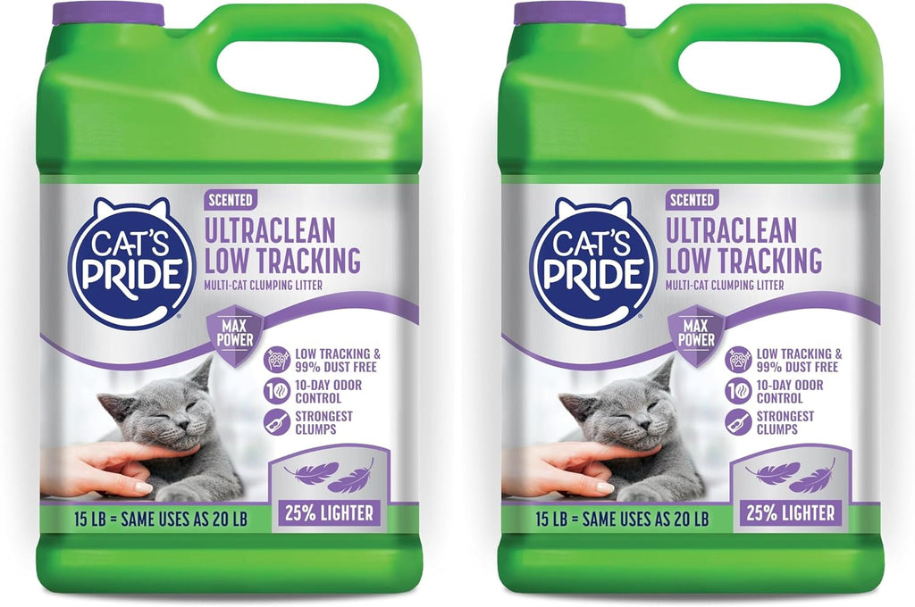 Cat's Pride UltraClean Low Tracking Powerful Clumping Litter Scented, 15 Pound (Pack of 2)