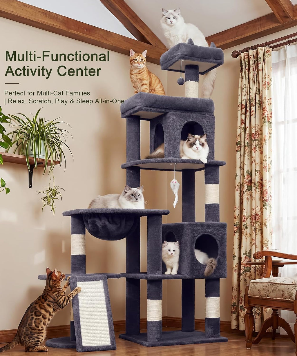 68 Inch Heavy Duty Cat Tree Tower for Indoor Cats Large Adult