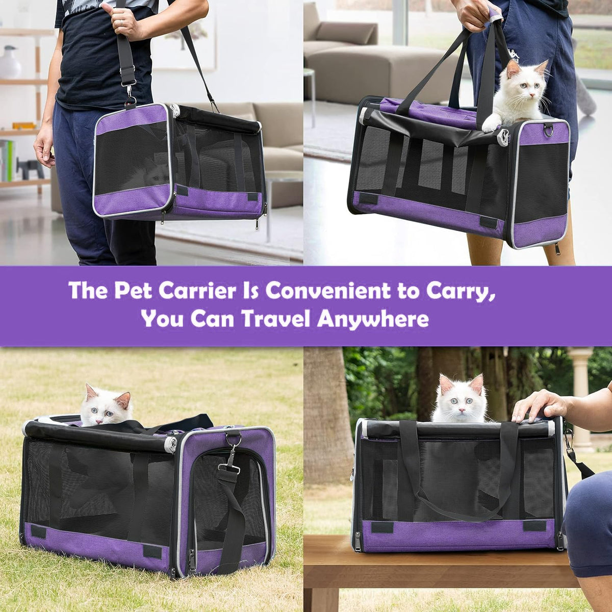 GAPZER Carrying Bag Yorkie Dog Travel Kennel Ventilated Soft Pet Carrier