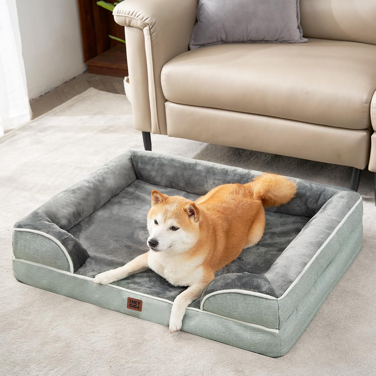 EHEYCIGA Orthopedic Extra Large Dog Bed, Waterproof Washable XL Pet Bed 44"