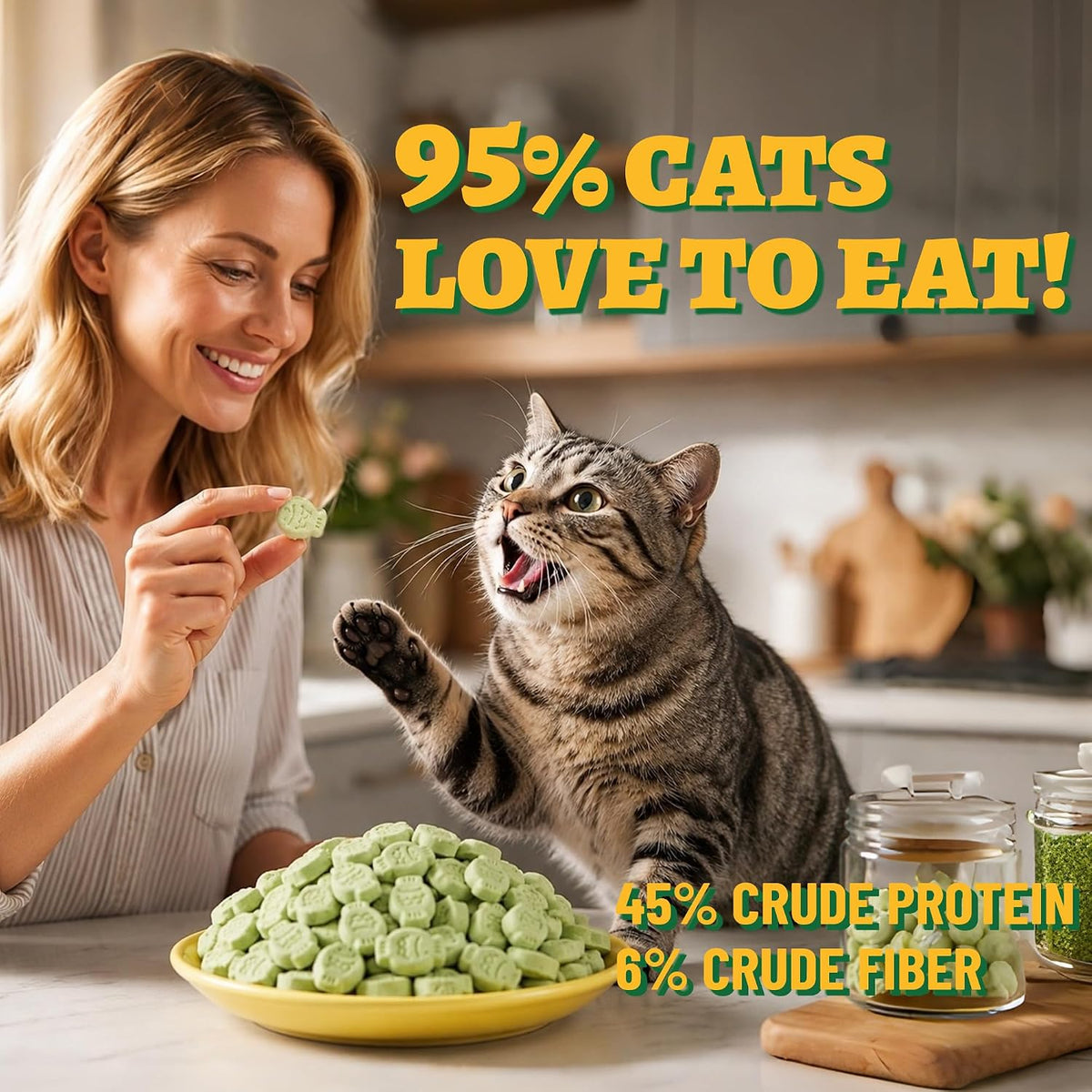 Just Try Cat Grass Treat Freeze Dried Hairball Treats Chicken Flavor 4.8oz