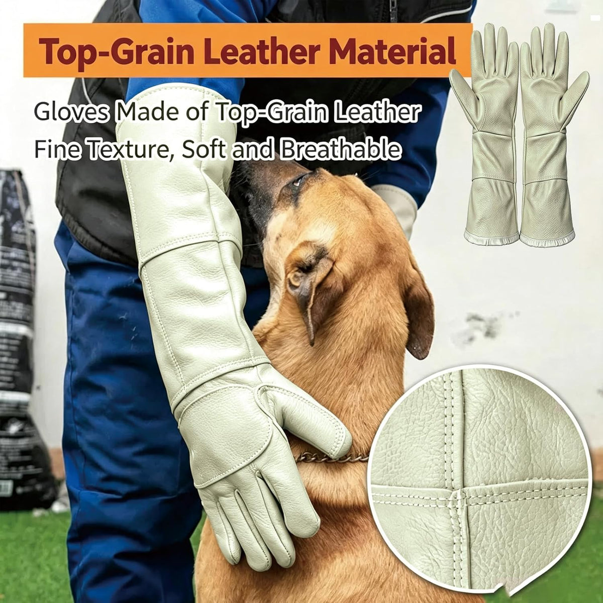 YOFANG 16.5 Inch Animal Handling Gloves Bite‑Proof & Anti Scratch