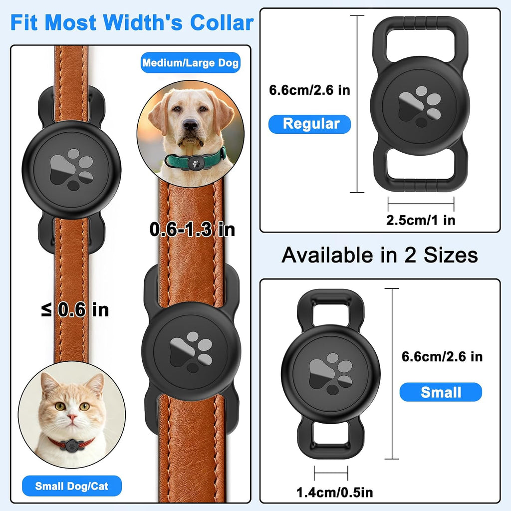 Airtag Collar Holder for Cats or Small Dogs, Waterproof, 1 Pack Black