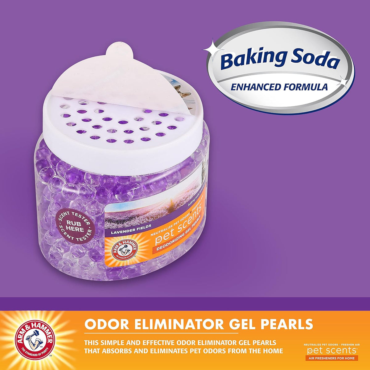Arm & Hammer Pet Scents Deodorizing Gel Beads, Lavender Fields, 12 Oz