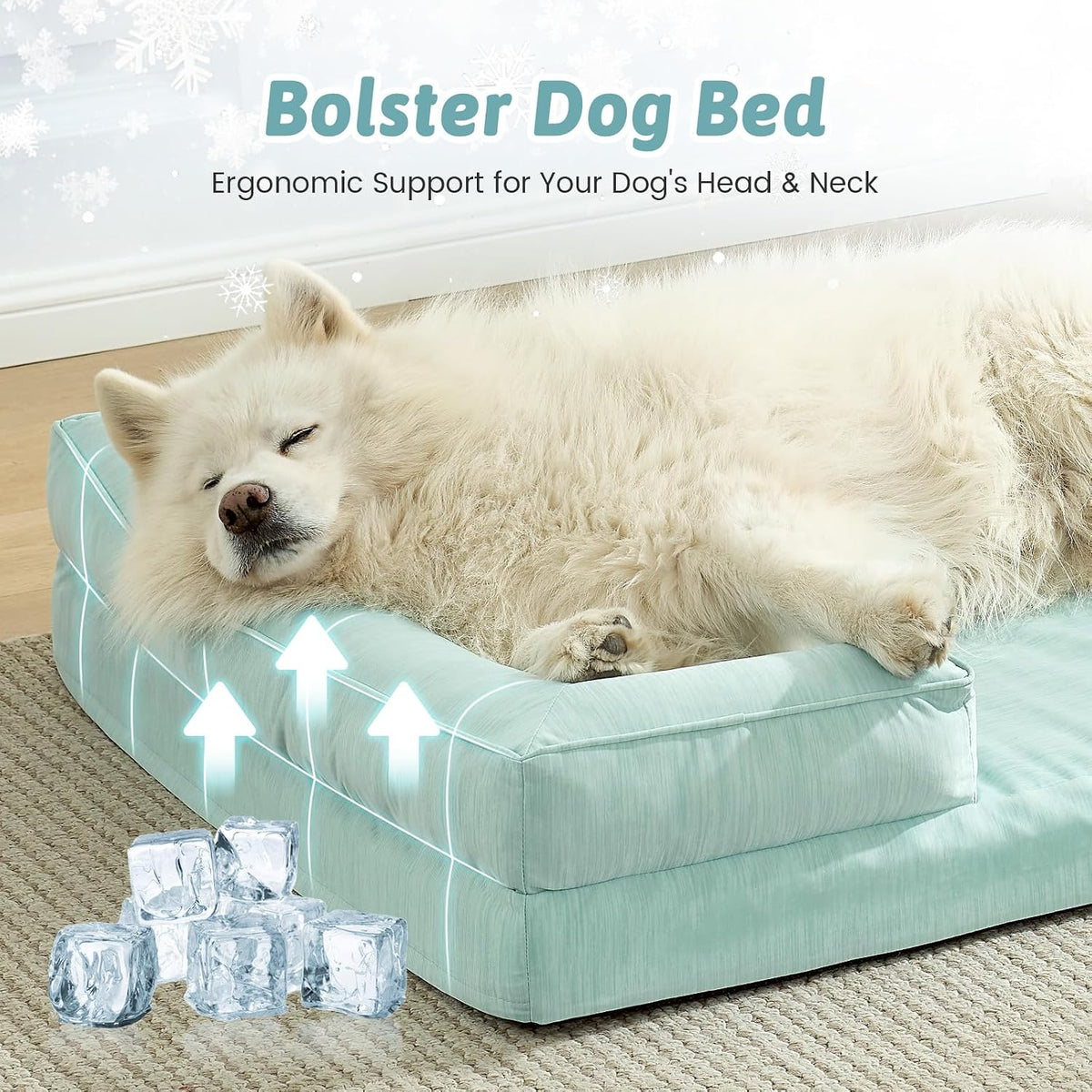 COZY KISS Orthopedic Dog Cooling Bed Washable for Extra Large Dogs, XXL