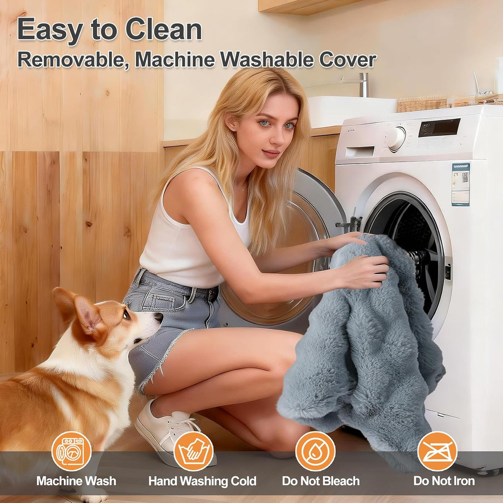 XL Dog Bed 44x32, Washable Orthopedic Crate Pad Mat