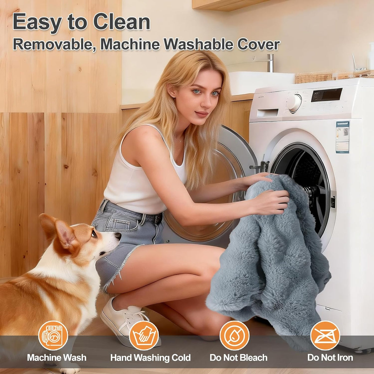XL Dog Bed 44x32, Washable Orthopedic Crate Pad Mat