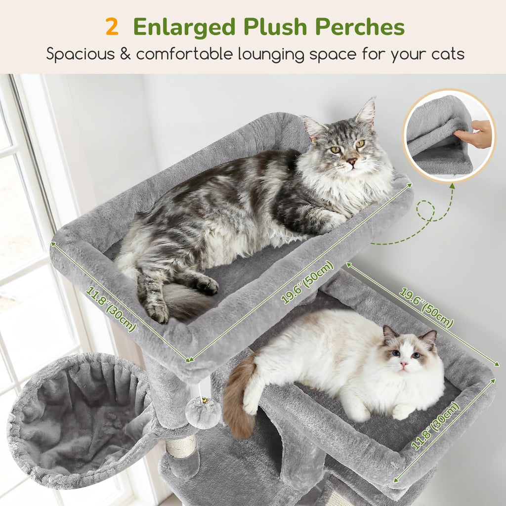 Globlazer 80in Extra Large Tall Corner Cat Tree Tower, S80G, Light Grey