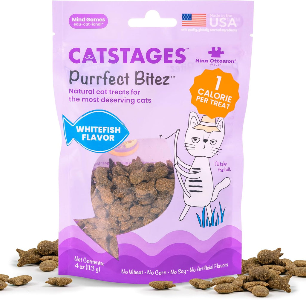 Catstages Nina Ottosson Purrfect Bitez Cat Treats, Whitefish Flavor, 4 oz