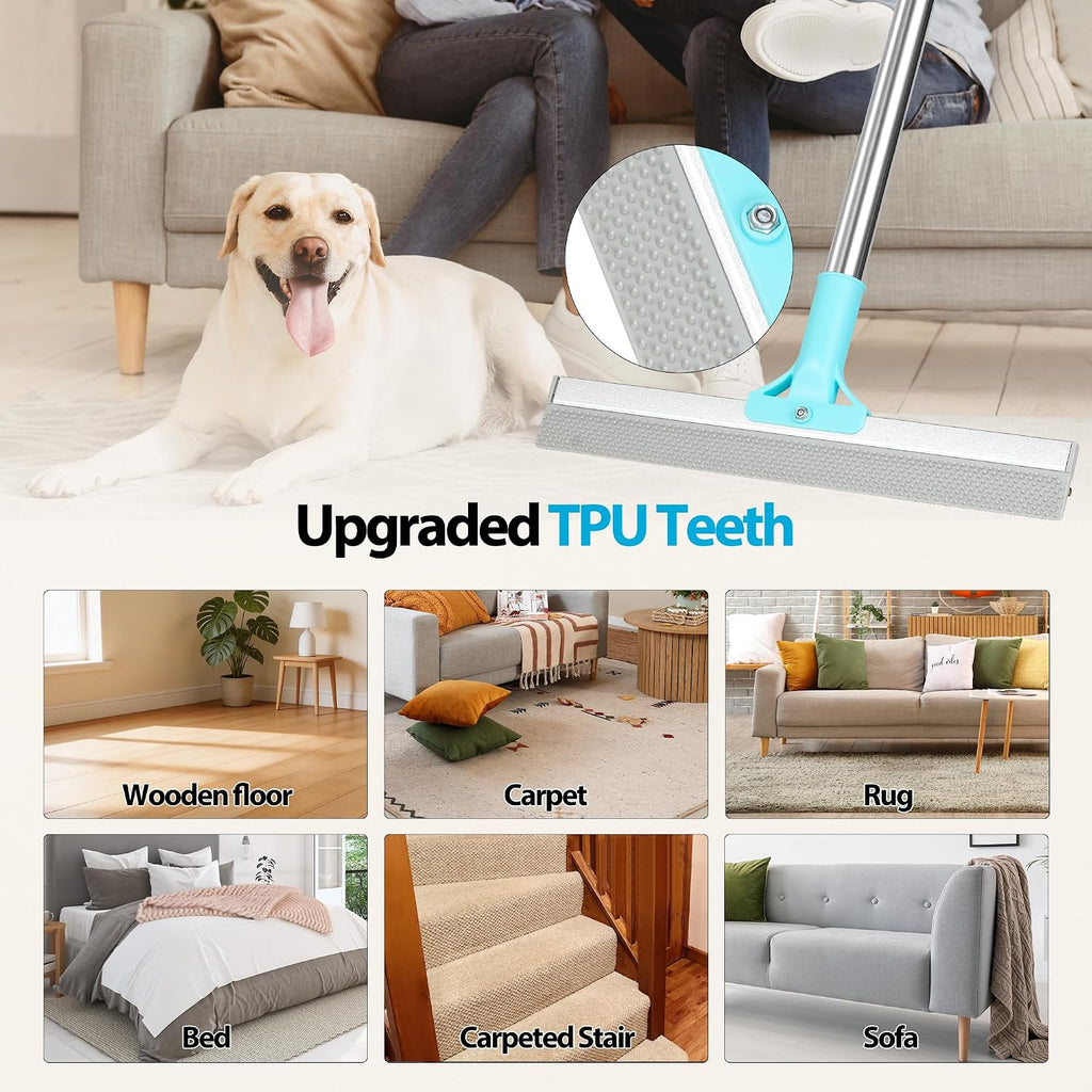 Carpet Rake for Pet Hair Removal Tool,Reusable Hair Remover Broom