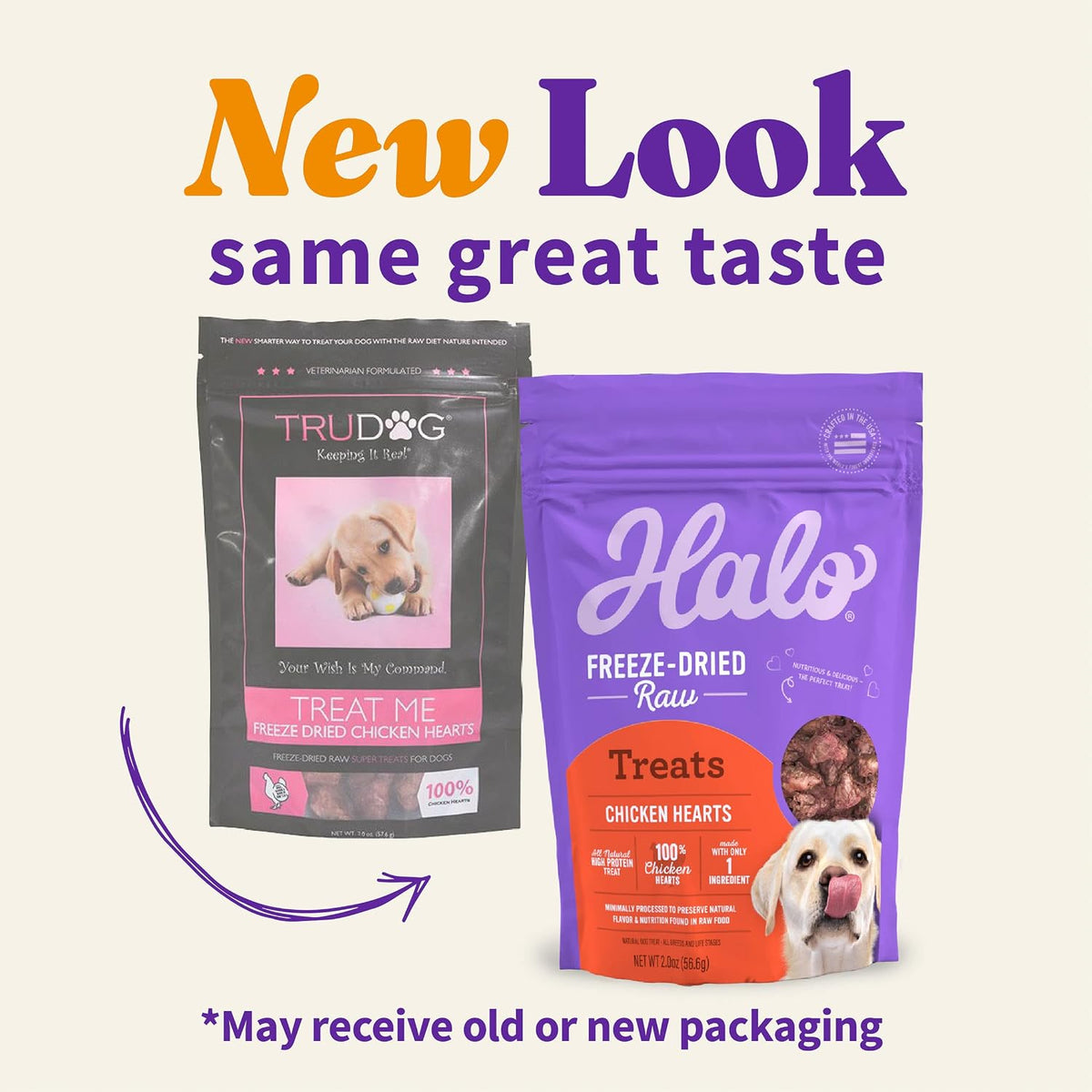 Halo Freeze-Dried Raw Dog Treats, Chicken Hearts Recipe, 2 oz