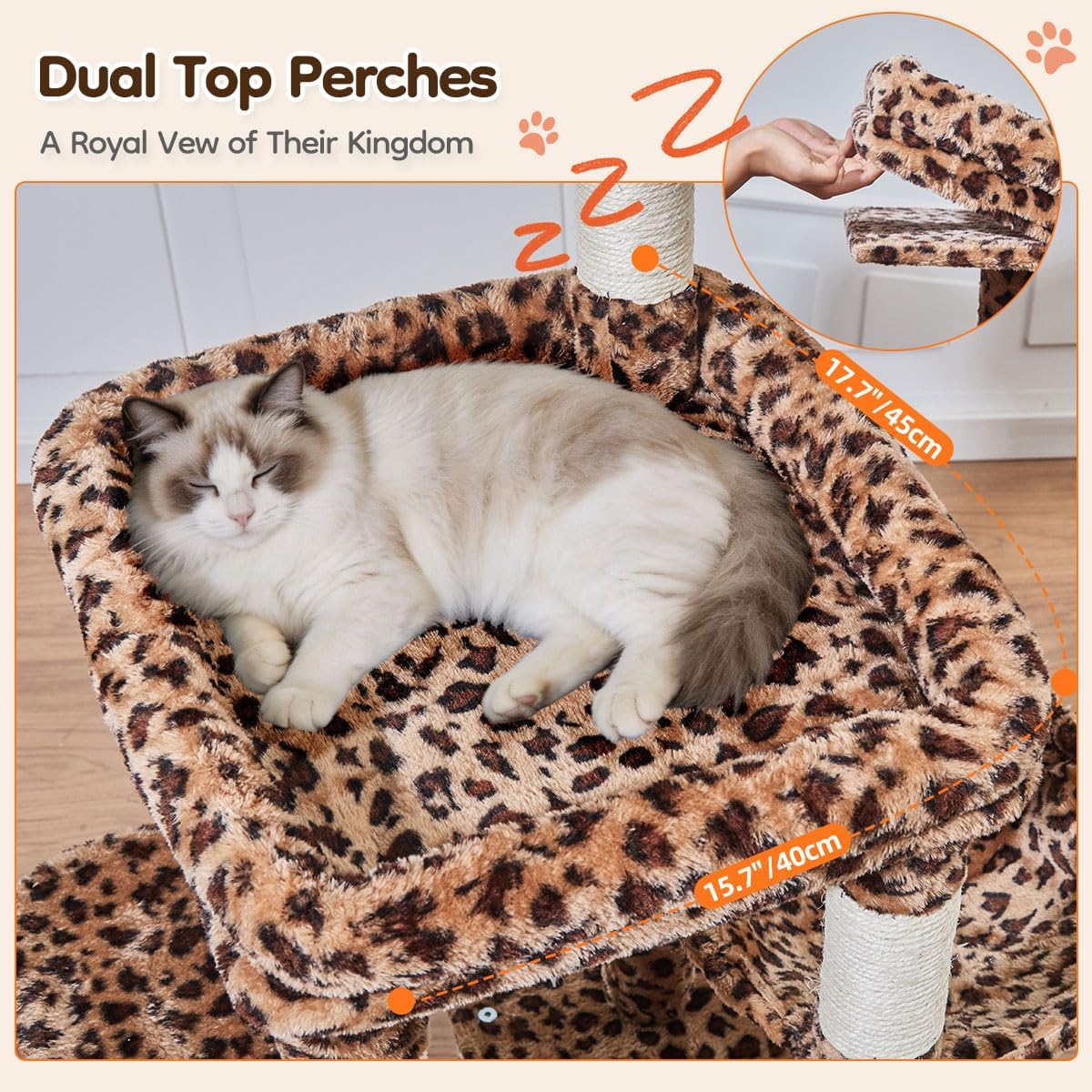 Taoqimiao 53.5in Cat Tree, Heavy Duty Sturdy Cat Tower for Indoor Cat S20BW