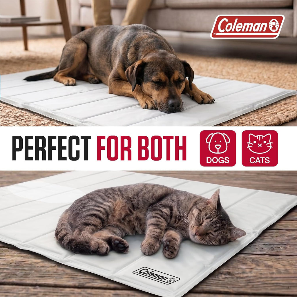 Coleman Patented Self Cooling Pet Mat 24 x 30 Inches, Cooling Pad for Dogs & Cats, Pressure Activated Gel Mat, No Refrigeration Needed, Dog Cooling Bed for Crate, Kennel, Floor & Travel