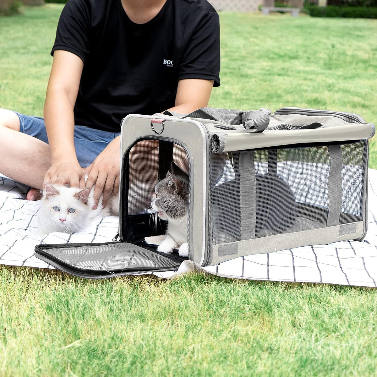 GAPZER Pet Carrier for Large Cat Soft-Sided Animal Traveling Bag up to 20lb